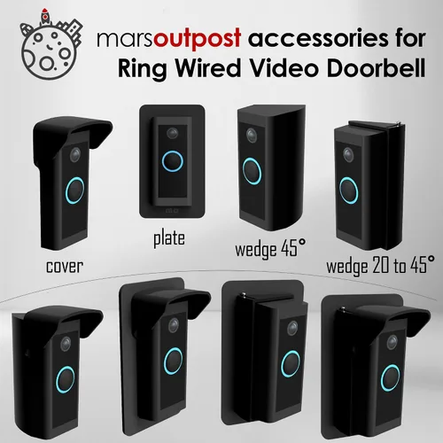 Vista 6 de RingWired - Cubierta protectora para protección contra la lluvia, plástico negro, montaje en pared