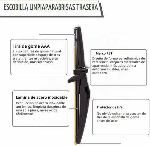 Vista 5 de Juego de tuercas de repuesto para Toyota 4Runner 2003-2009, conjunto de limpiaparabrisas trasero con cubierta de limpiaparabrisas trasero 852413531