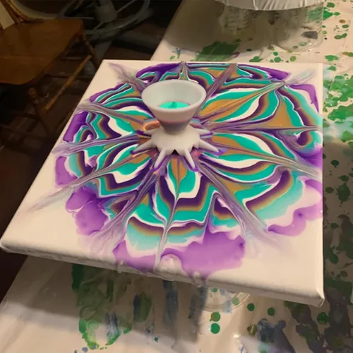 Vista 4 de Vasos partidos de silicona, taza dividida para verter pintura fluida, arte fluido, taza dividida de silicona, herramientas de pintura para verter