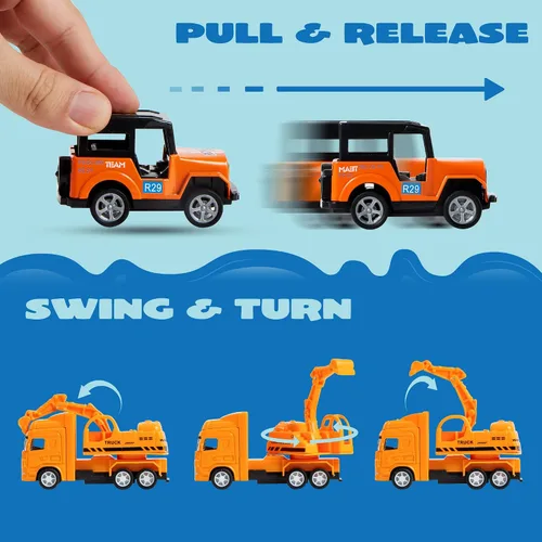 Vista 3 de JOYIN 20 piezas de coches de juguete de metal fundido, juguetes de coche a granel, juego de vehículos para niños pequeños, recuerdos de fiesta