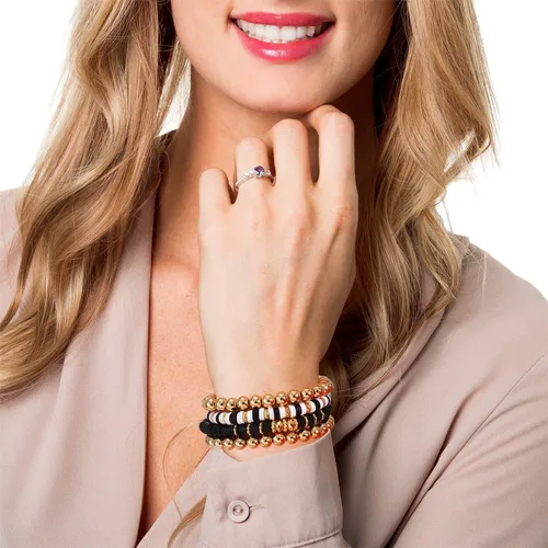 Vista 53 de Surfer Heishi - Pulseras apilables para mujer, apilables, de vinilo arcoíris, disco de arcilla, pulseras elásticas para la amistad, joyería bohemia