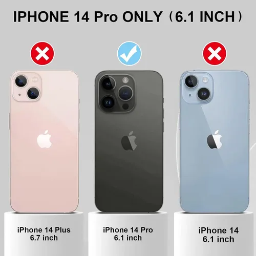 Vista 7 de MARKILL Funda compatible con iPhone 14 Pro de 6.1 pulgadas con soporte de anillo integrado, protección contra caídas de grado militar, carcasa