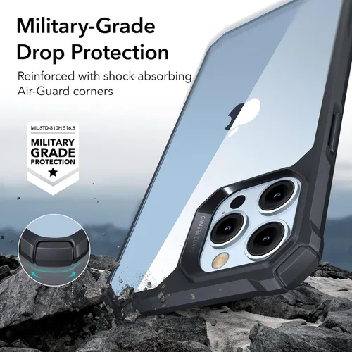 Vista 2 de ESR Funda para iPhone 13 Pro Max, Protección de Grado Militar con Esquinas que Absorben Impactos, Parte Trasera Acrílica Resistente a Rayones