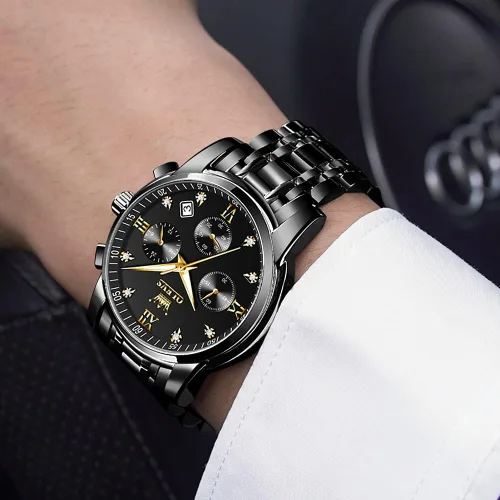 Vista 4 de OLEVS Relojes para hombre reloj de lujo de cuarzo luminoso resistente al agua cronógrafo para hombre