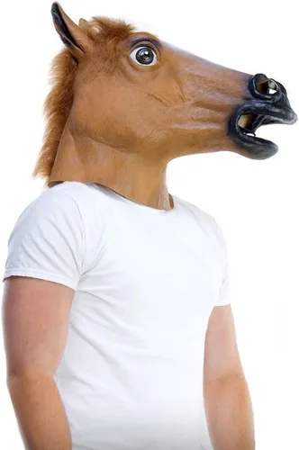 Vista 3 de Ace Martial Arts Supply Máscara de Halloween - caballo, unicornio, cebra (caballo) marrón