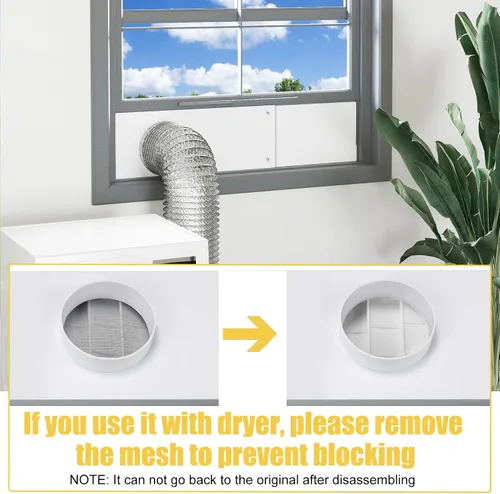 Vista 7 de Kit de ventilación para secadora de ventana con manguera de escape de papel de aluminio de 10 pies, kit de ventana de ventilación de secadora