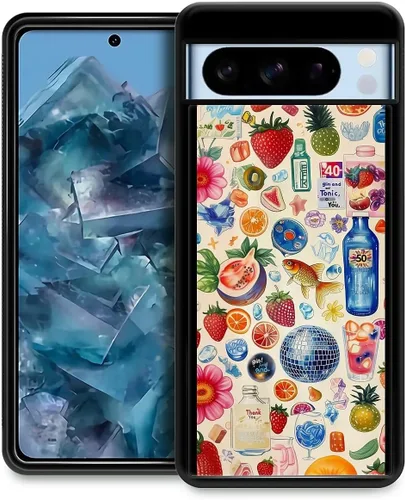 Vista 96 de Compatible con Google Pixel 4A 5G Mobile Case Creative Acrylic Panel trasero Silicona Protección Grip especialmente diseñado para Google Pixel 4A 5G