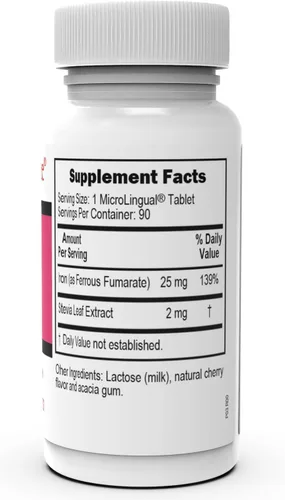 Vista 4 de Superior Source Just Women - Hierro de 25 mg (fumarato ferroso), tabletas microlingües de disolución rápida debajo de la lengua, 90