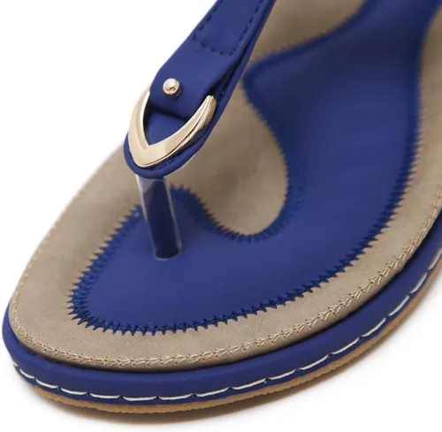 Vista 7 de SHIBEVER Sandalias bohemias para mujer de verano con cuentas y tirantes delgados al tobillo, zapatos elegantes