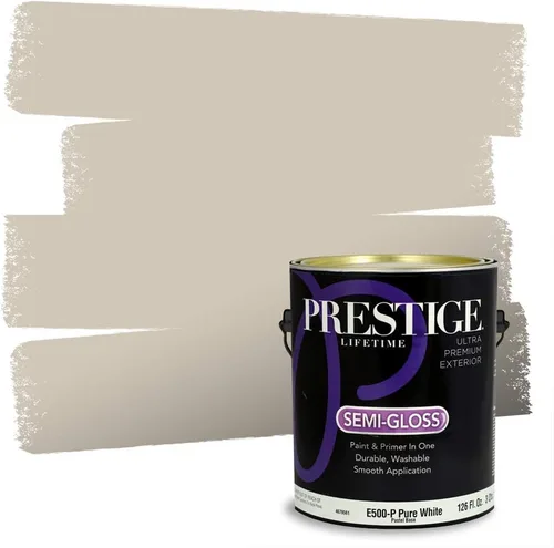 Vista 197 de PRESTIGE Pinturas Pintura Exterior e Imprimación en Uno, 1 Galón, Mate, Combinación Comparable de Sherwin Williams* Black Magic* SW6991-PCM