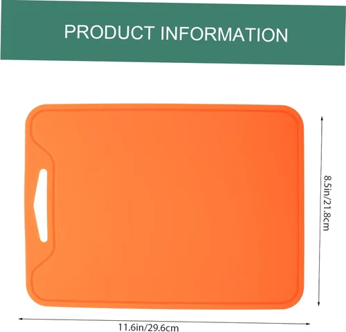 Vista 7 de jojofuny Tabla de cortar de silicona Tabla de cortar carne antideslizante fácil de limpiar portátil naranja