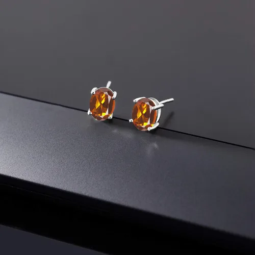Vista 279 de Gem Stone King Aretes de oro de 14 quilates con piedra natal ovalada de 0.315 x 0.236 in Aretes de oro para mujer