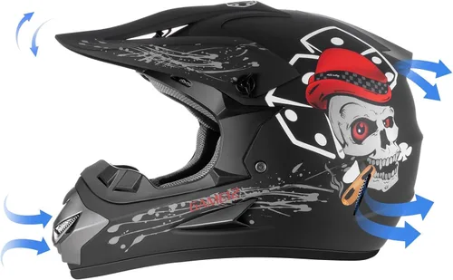 Vista 3 de Juego de 4 cascos de motocross para niños y jóvenes (guantes con gafas), casco de motocicleta de cara completa aprobado por DOT, ATV, BMX, bicicleta