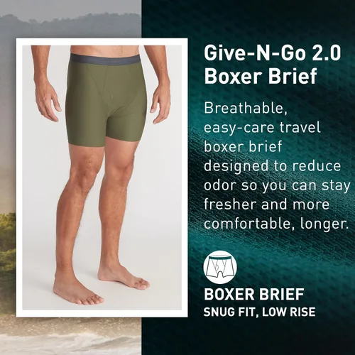 Vista 2 de ExOfficio Calzoncillos tipo bóxer Give-n-go 2.0 para hombre, ropa interior fresca y cómoda, paquete de 2