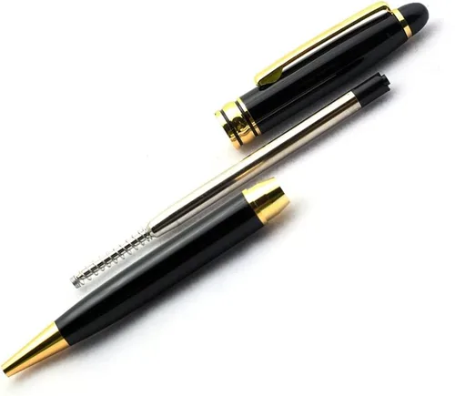 Vista 4 de Grabado gratuito – Bolígrafo de rodillo personalizado, bolígrafo de bola, bolígrafos recargables, lápiz retráctil de recarga mediana, tinta negra