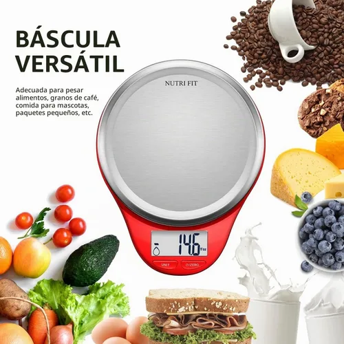 Vista 7 de NUTRI FIT Báscula de cocina digital para alimentos, peso gramos y onzas