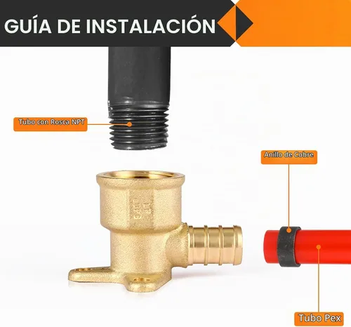 Vista 4 de 10 piezas HeSun 1/2 "PEX Crimp x 1/2" Hembra NPT Drop Ear Codo