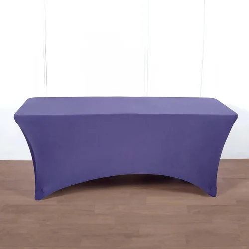 Vista 16 de Efavormart - Mantel rectangular de elastano elástico beige de 4 pies