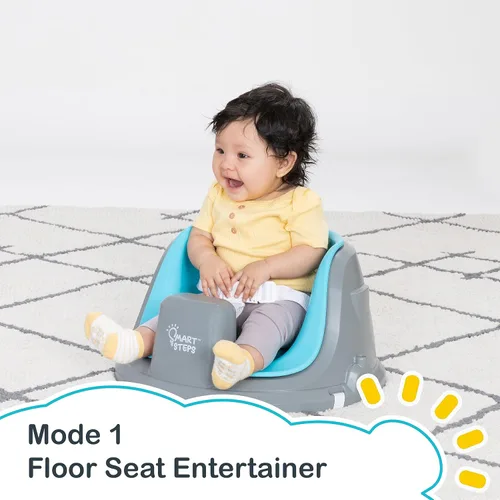 Vista 2 de Smart Steps® Explore N’ Play 5 en 1 de asiento de actividad a elevador, Azul Safari Divertido