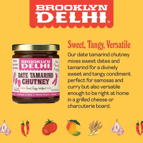 Vista 3 de Brooklyn Delhi - Date Tamarind Chutney - Made with Sweet Dates and Tamarind - Vegan, Nothing Artificial - 9oz