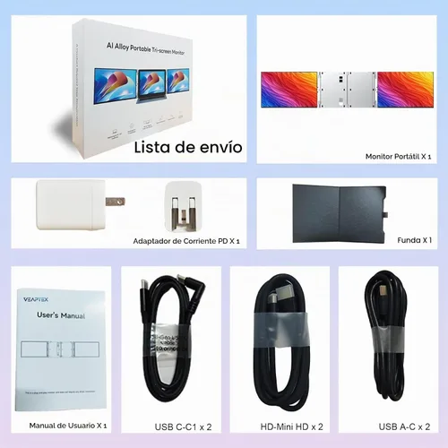 Vista 2 de 14-Inch WUXGA 60Hz 100% sRGB Dual Portable Monitor Extender