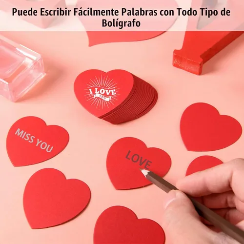 Vista 3 de 360 piezas de recortes de corazón pequeños con forma de corazón de papel de 2 pulgadas, confeti de corazones rojos de San Valentín, troqueles