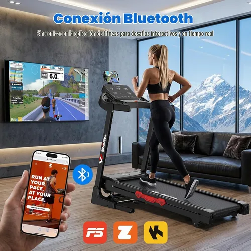 Vista 2 de Folding Treadmills for Home with 12% Auto Incline Walking Pad