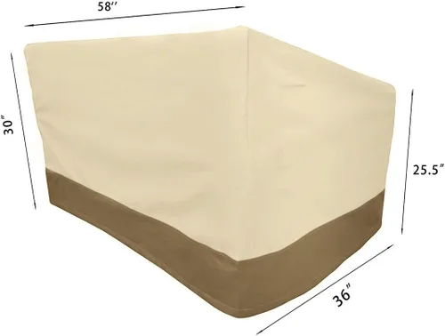 Vista 3 de Rutile Funda para Sofá de Patio de Servicio Pesado, 100% Impermeable, Funda para Sofá Lounge Profundo de 2 Plazas para Exteriores, Fundas