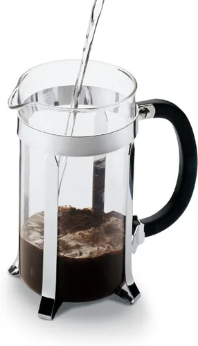 Vista 3 de Bodum Caffettiera Cafetera de prensa francesa, tapa de plástico negro y marco de acero inoxidable, 8 tazas, 34 onzas