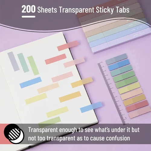 Vista 3 de Mr. Pen Paquete de 16 bolígrafos de gel de colores estéticos y 200 hojas de pestañas adhesivas - Resaltadores sin sangrado para páginas de la Biblia