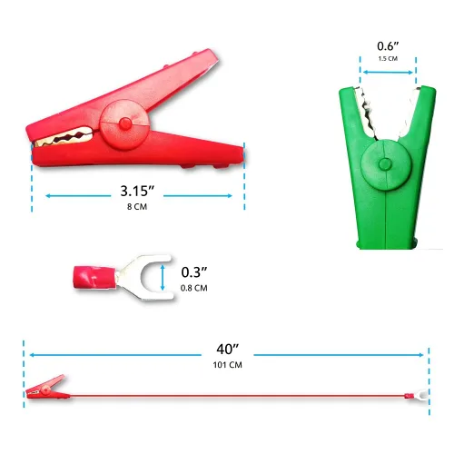 Vista 3 de QMARK - Cable eléctrico de 2 cables de puente de valla con clip de cocodrilo, cable de sistema de cercado, conector de energía eléctrica, conector