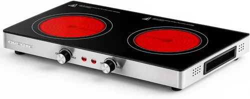 Vista 10 de OVENTE Quemador Individual de Cerámica Infrarroja, Placa Caliente Eléctrica de Encimera de 1200W con Vidrio Cristalino Negro, Superficie de Cocción