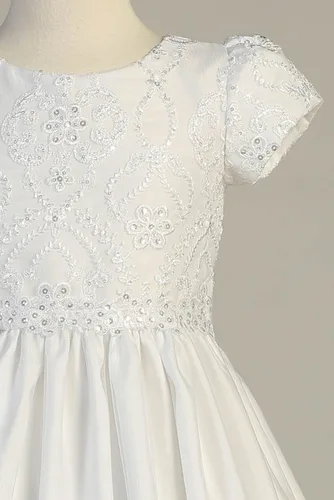 Vista 2 de Hecho en Estados Unidos - Vestidos de primera comunión de talla grande para niñas de 7 a 16 años - Vestido de Santa 1ª Comunión Blanco