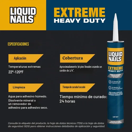 Vista 5 de Liquid Nails - 414607 LN-907 Adhesivo de construcción de servicio pesado Blanco