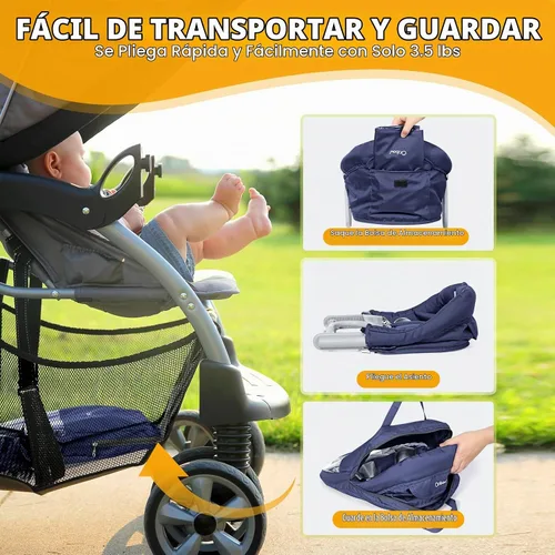 Vista 3 de Silla alta con gancho Orzbow para bebés y niños pequeños de 6 a 36 meses Azul