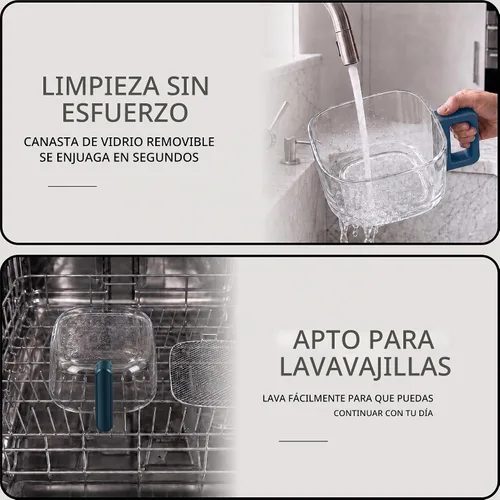 Vista 4 de WILLOW Eco Series - Freidora de aire de vidrio, freidora de aire no tóxica de 5 cuartos de galón con cesta de vidrio, 6 ajustes preestablecidos