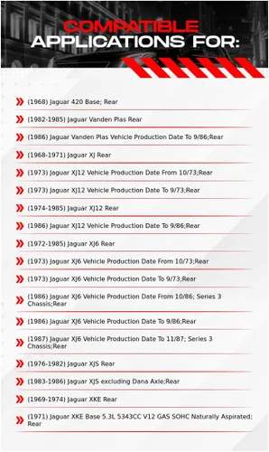 Vista 2 de R1 Concepts Rotores de freno traseros perforados y ranurados negros con pastillas semimetálicas compatibles con Jaguar 420 1968-1987, Vanden Plas