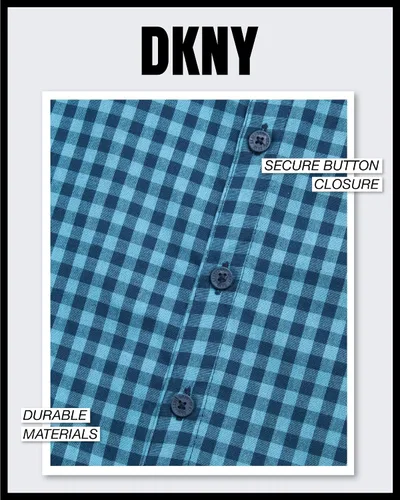 Vista 4 de DKNY Camisa de vestir clásica de manga corta con botones para niño, para la escuela, vacaciones y vacaciones (tallas 4-20)