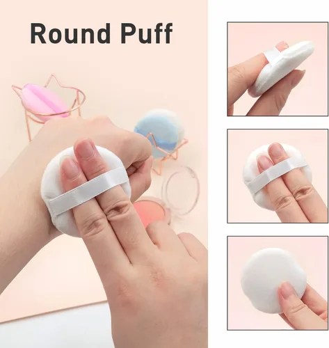 Vista 3 de 4 almohadillas de algodón para polvo, esponja de maquillaje suave para base de polvo suelto, almohadillas para la cara, base cosmética corporal 3.15