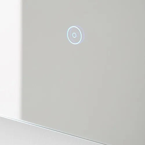 Vista 4 de Signature Hardware 442987 Fleming Espejo de baño rectangular con luz LED sin marco de 32 pulgadas de ancho x 24 pulgadas de alto, sensor táctil