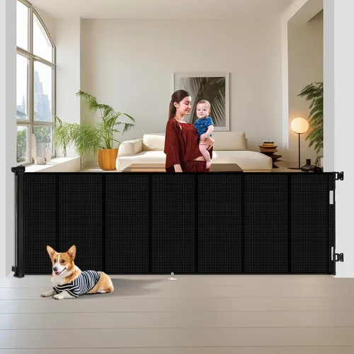Vista 25 de Miumoon - Puertas retráctiles reforzadas de 200 pulgadas para bebé, 42 pulgadas de alto Gris