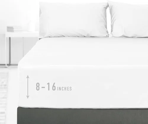 Vista 13 de Sunflower Sábana Bajera Ajustable Individual, Sábana Bajera Ajustable de 1 Pieza con Bolsillo Profundo de 15", 100% Algodón Satén Suave Azul Indigo
