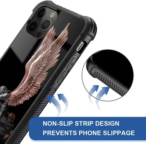 Vista 5 de DAIZAG Funda compatible con iPhone 12 Pro Max, diseño de personalidad de alas de ángel con protección contra golpes y arañazos para iPhone 12 Pro