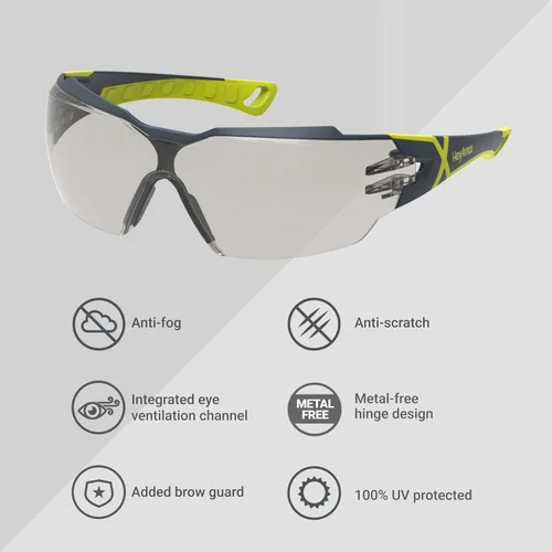 Vista 5 de HexArmor Gafas de seguridad MX300 Antivaho ANSI Z87+ 100% con protección UV Luz azul / Cbr65