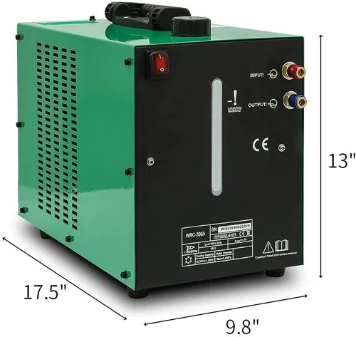Vista 2 de Enfriador Tig, sistema de refrigeración por agua de antorcha de soldador Tig, capacidad de agua de 10 L, flujo de agua nominal de 7L-12L/min