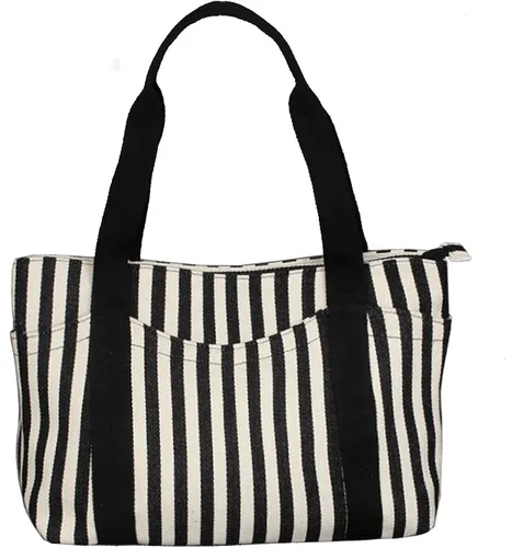 Vista 3 de Lavogel - Bolso de lona a rayas con asa superior para mujer
