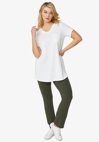 Vista 5 de Ellos Túnica acampanada con cuello en V para mujer, talla grande