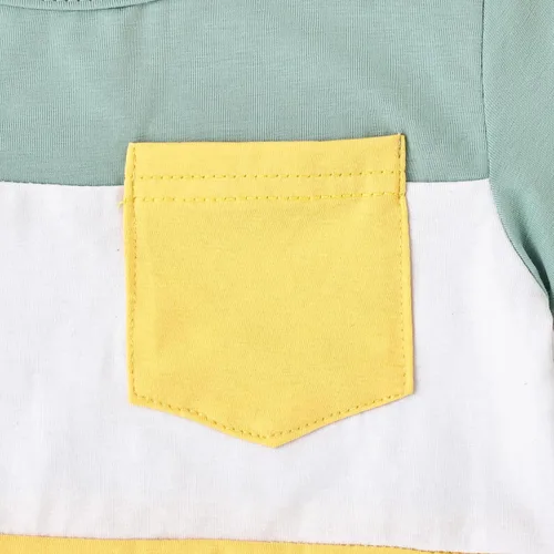 Vista 51 de Ropa para bebé niño pequeño, trajes de verano de manga corta, camiseta de retazos y pantalón con bolsillo, conjunto de 2 piezas, 12 meses a 4 años