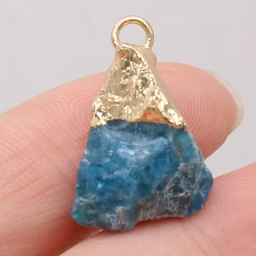 Vista 8 de LHJ 7 colgantes surtidos de piedra natural, colgantes irregulares de cristal crudo con borde dorado, colgantes de gota de ágata de cuarzo a granel
