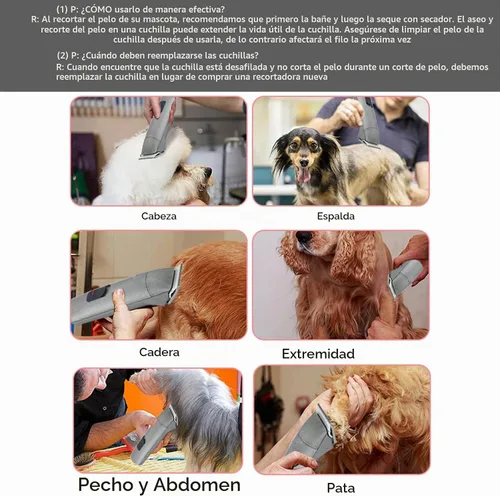Vista 8 de 7PCS10 Cuchillas de aseo para perros compatibles con Andis Dog Clipper #10+30+40+3FC+4FC+5FC+7FC